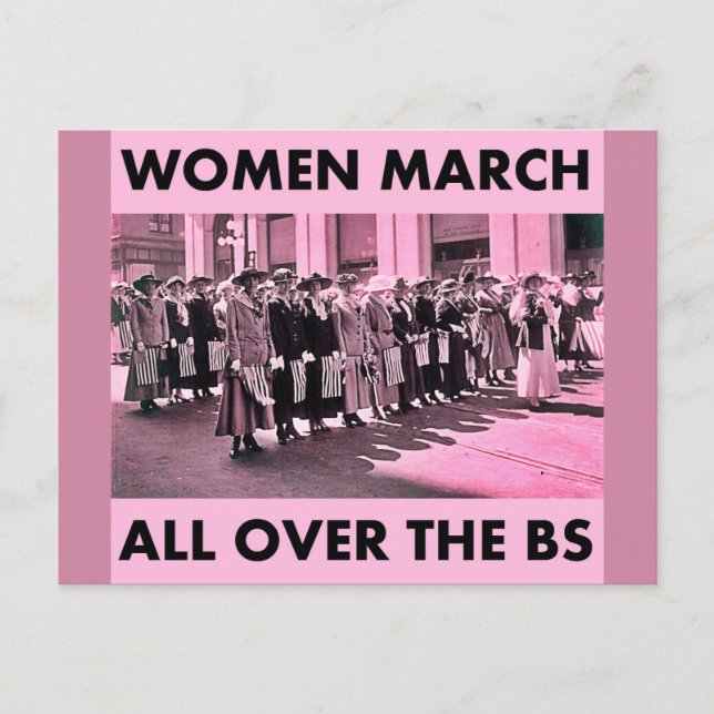 Les femmes marchent partout sur la carte postale B (Devant)