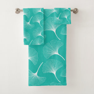 Les feuilles abstraits blancs motifs sur le vert m