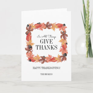 Les Feuilles D'Automne Remercient La Carte Thanksg