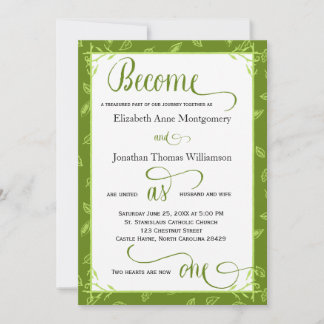 Les Feuilles verts deviennent une carte Mariage ch