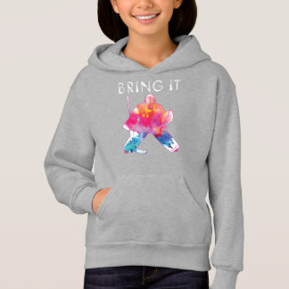 Les Filles Apportent Le Hockey Goalie Aquarelle fo