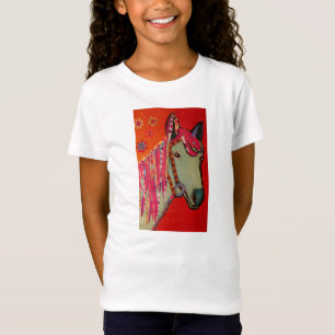 Les filles bleues de cheval ont adapté le T-shirt