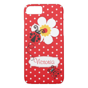 Les filles de Ladybug nomment coque iphone rouge