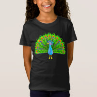 Les filles de paon affinent le Jersey T-shirt noir