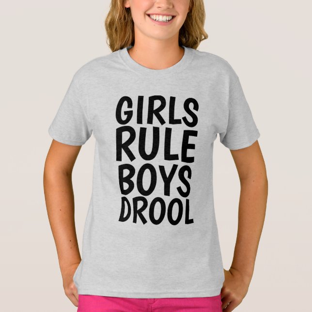 LES FILLES EN RÈGLE GARÇONS DROOL drôles T-shirts  (Devant)