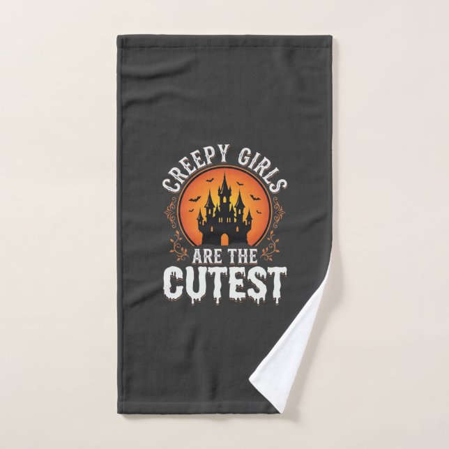 Les Filles Flippantes Sont Le Design De Halloween  (Serviette à main)