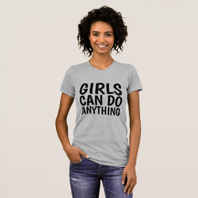 LES FILLES PEUVENT TOUT FAIRE, Mesdames T-shirts (Devant entier)
