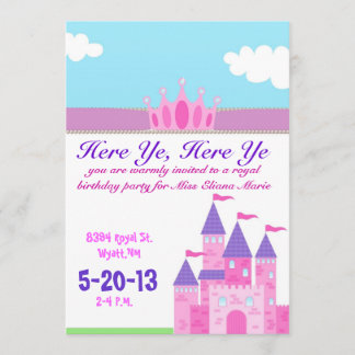 Les filles princesse rose Invitation