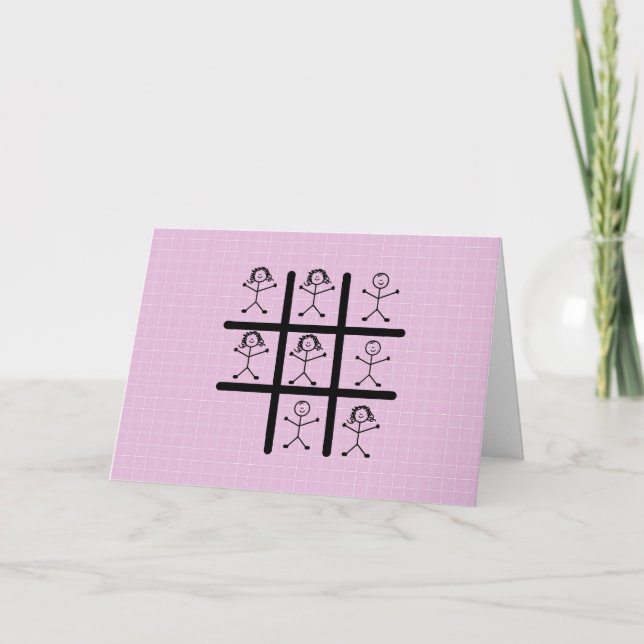 Les Filles Règle Tic Tac Toe Carte de voeux (Devant)
