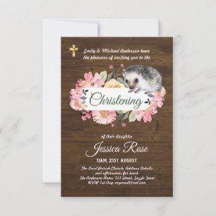 Les filles rustiques des bois Christening Invitati