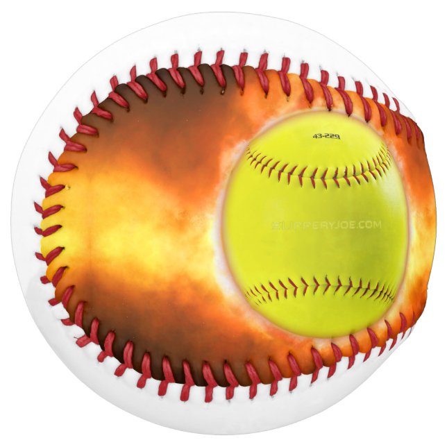 Les flammes de balle rapide de softball jaune de S (Devant gauche)