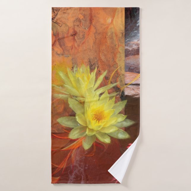LES FLEURS DE LOTUS SONT LA CHANSON DE L'EAU (Serviette de bain)