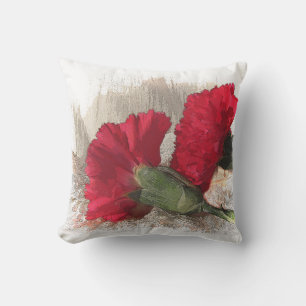 Les fleurs du jardin de la Carnation rouge Coussin