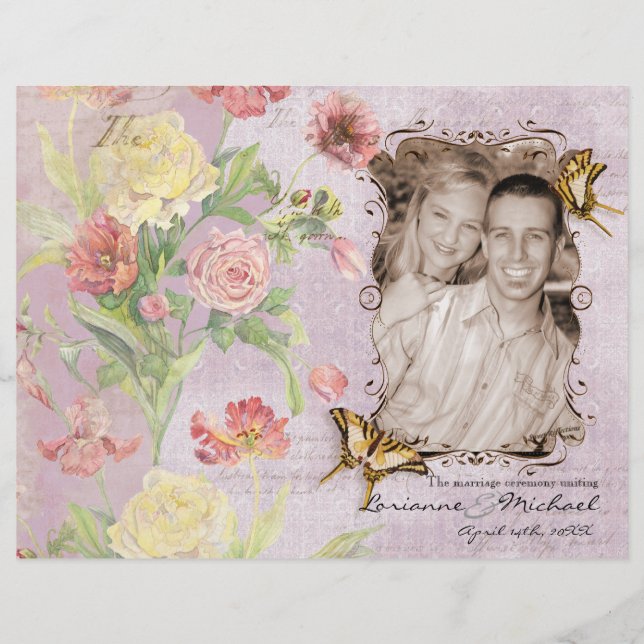 Les Fleurs Peony Rose Tulip Floral Flowers Mariage (Devant)