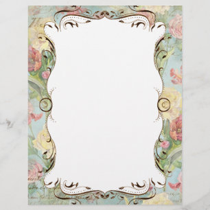 Les Fleurs Peony Rose Tulip Papier à lettres flora