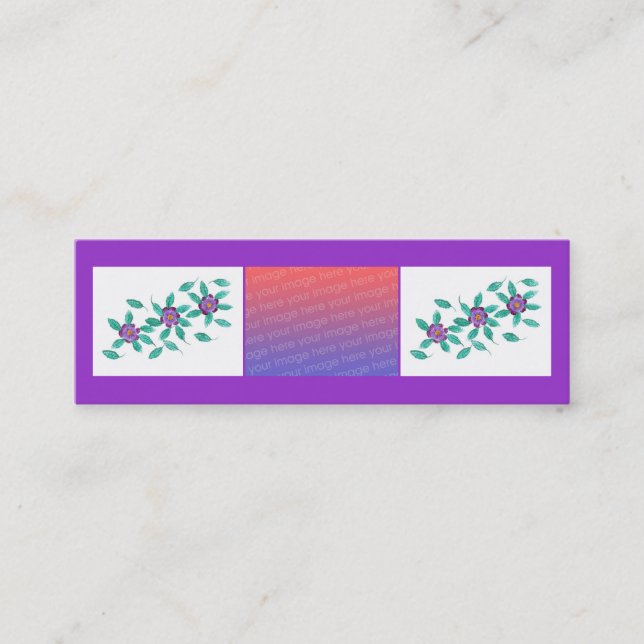 Les fleurs pourpres de mini cartes de signet (Devant)