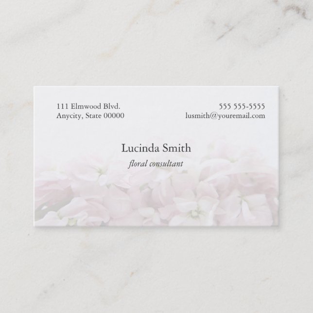 les fleurs rose pâle disparaissent carte de visite (Devant)