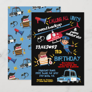 Les flics et les robots Invitation de fête d'anniv