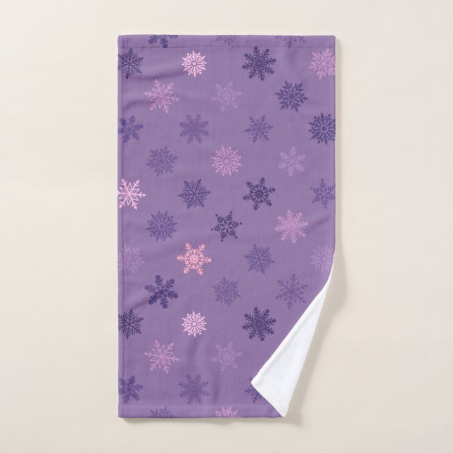 Les flocons de neige (violet) (Serviette à main)