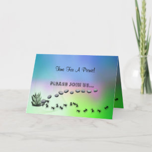 Les Fourmis Sur Une Invitation À Pique-Nique