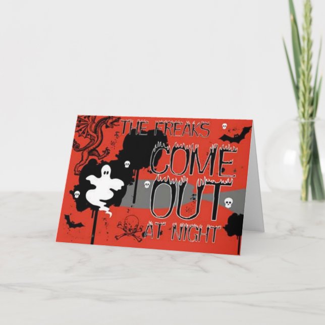 Les fous sortent la nuit - Carte Halloween (Devant)