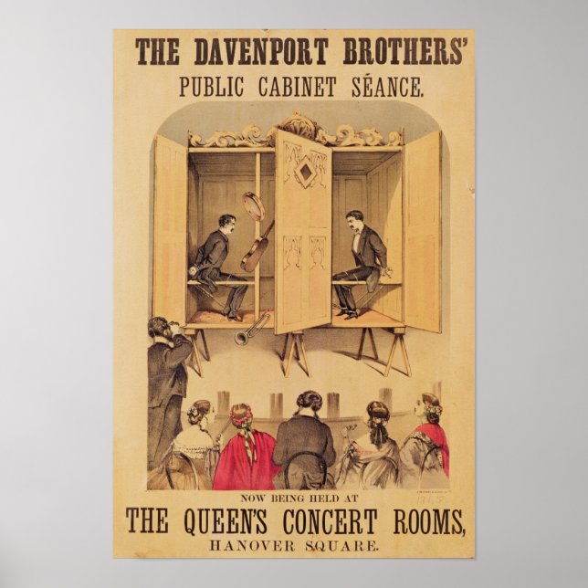 Les frères Davenport, affiche de Seance, 1865 (Devant)
