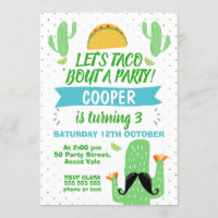 Les garçons Taco ''A Party Anniversday Invitation