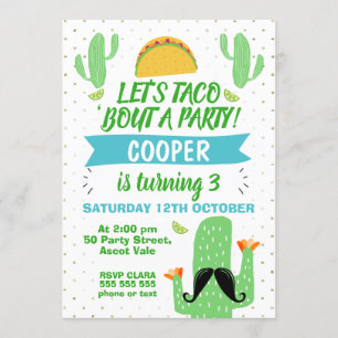 Les garçons Taco ''A Party Anniversday Invitation