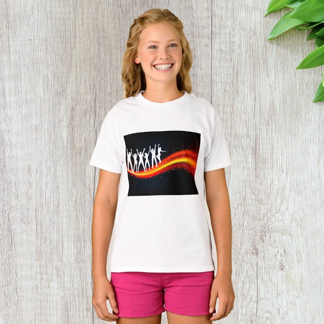 Les gens Dansant Silhouettes Filles T-shirt (Créateur téléchargé)