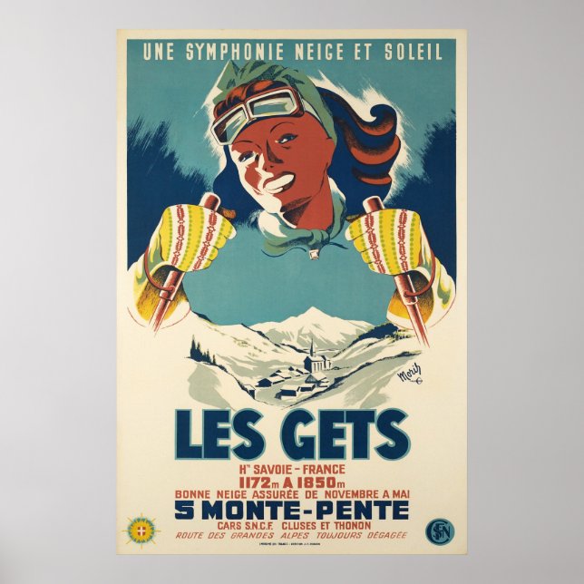 Les Gets, Savoie, France, Affiche de ski (Devant)