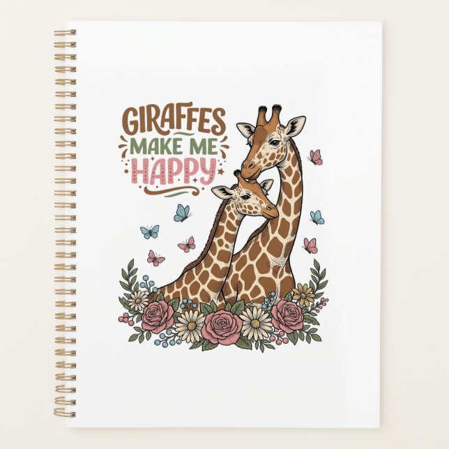 Les girafes me rendent heureux design de chemise f (Devant)