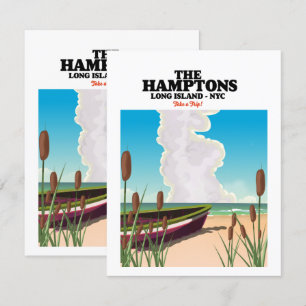 Les Hamptons Long Island NYC, affiche de voyage.
