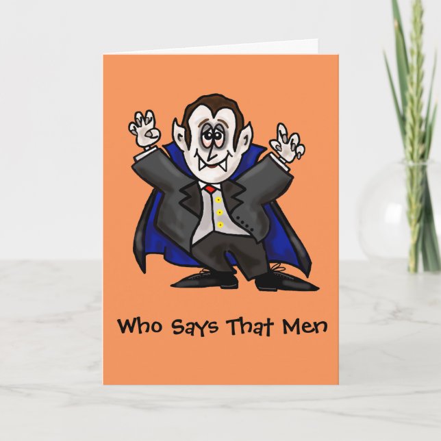 Les hommes changent la carte drôle d'Halloween (Devant)