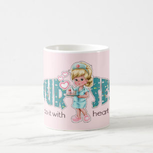 Les infirmières le font avec Heart. Mugs cadeaux d
