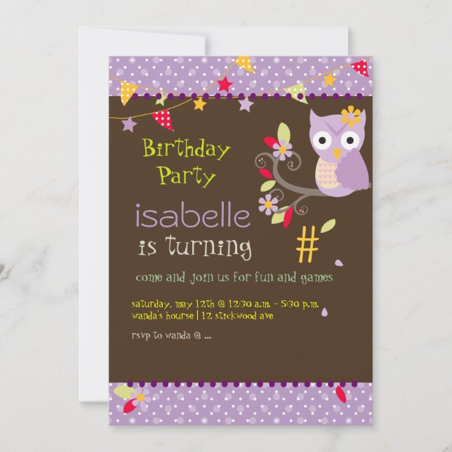 Les invitations à la fête d'anniversaire (Devant)