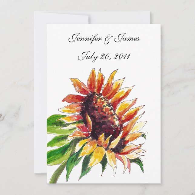Les invitations aux mariages de tournesol (Devant)