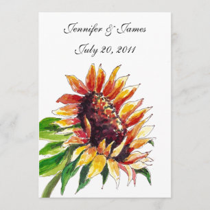 Les invitations aux mariages de tournesol