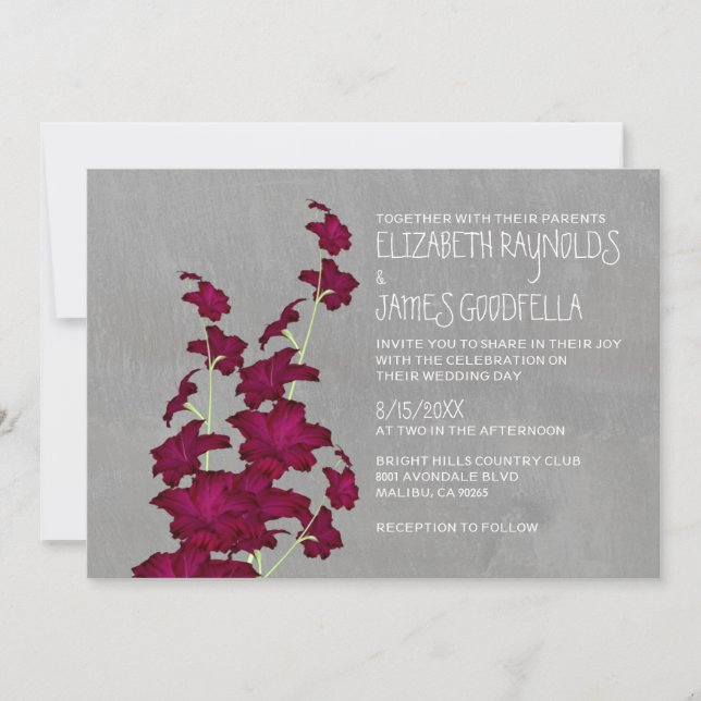 Les invitations aux mariages des Gladiolas (Devant)