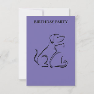 "LES INVITATIONS D'ANNIVERSAIRE CHIEN ET CHAT PERS