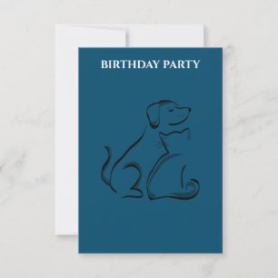 "LES INVITATIONS D'ANNIVERSAIRE CHIEN ET CHAT PERS