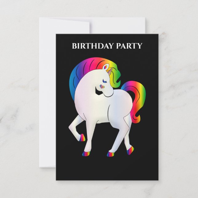 LES INVITATIONS D'ANNIVERSAIRE "RAINBOW PONY" ONT  (Devant)