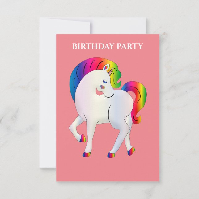 LES INVITATIONS D'ANNIVERSAIRE "RAINBOW PONY" ONT  (Devant)
