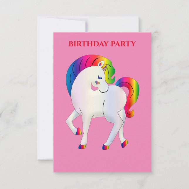 LES INVITATIONS D'ANNIVERSAIRE "RAINBOW PONY" ONT  (Devant)