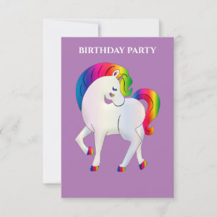 LES INVITATIONS D'ANNIVERSAIRE "RAINBOW PONY" ONT