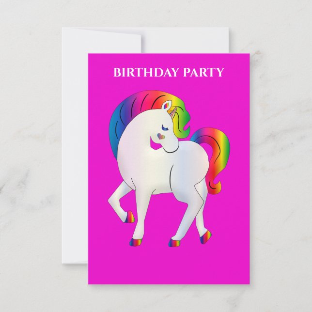 LES INVITATIONS D'ANNIVERSAIRE "RAINBOW PONY" ONT  (Devant)