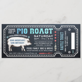 Les invitations de billet de rôti de porc avec la