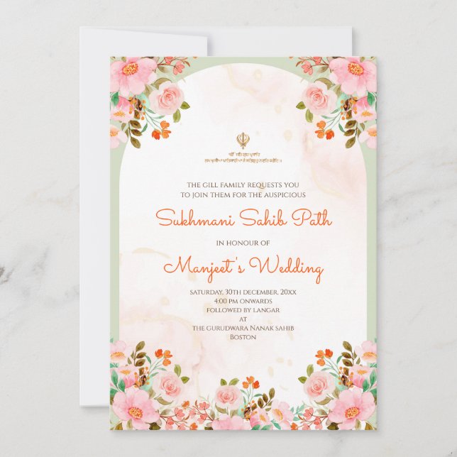 Les invitations de cheminement Sukhmani en tant qu (Devant)