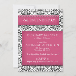 Les invitations de la Saint-Valentin en tache rose