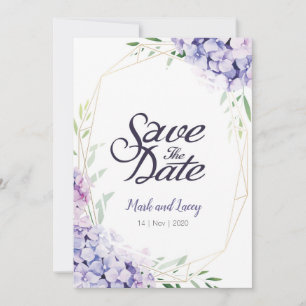 Les invitations d'hortensia d'aquarelle font