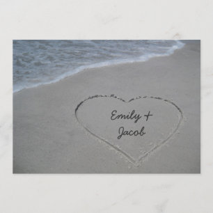 Les Invitations du Heart in the Sand Beach Anniver